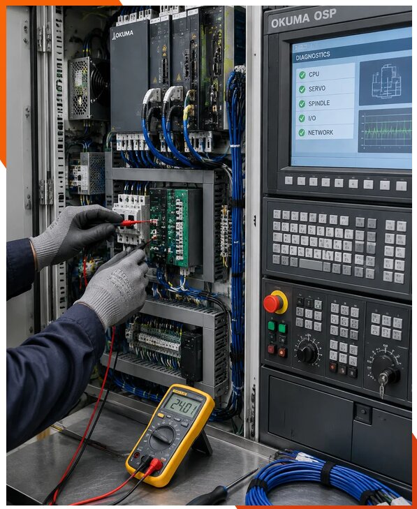 Ремонт систем ЧПУ Okuma OSP в Колпине